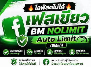 ซื้อ 🔥ไลฟ์สดไม่ได้🔥เฟสเขียว BM NOLIMIT Auto Limit (BMเเท้) บัญชีโฆษณา Facebook คุณภาพสูง - YINGADS